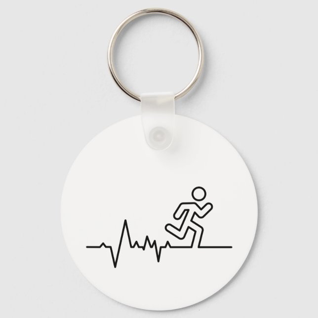 Hardlopen, triatlon of marathon sport wedstrijd. keychain (Front)