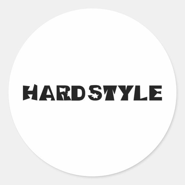 hardstyle text classic round sticker (Front)