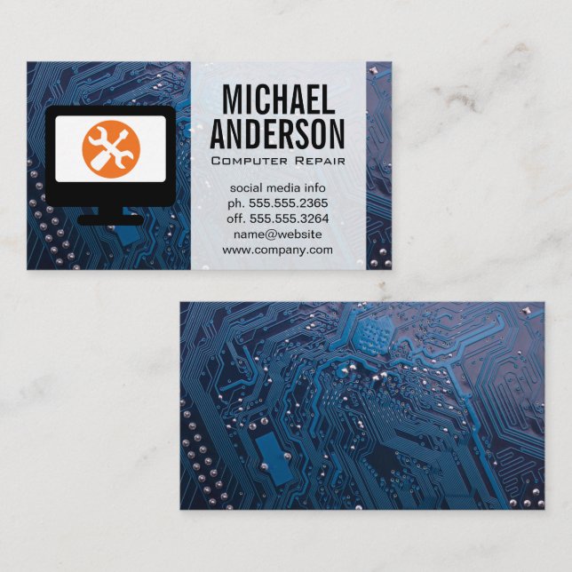 Hardware Electronics | Wrench and Screw Driver Business Card (Front/Back)