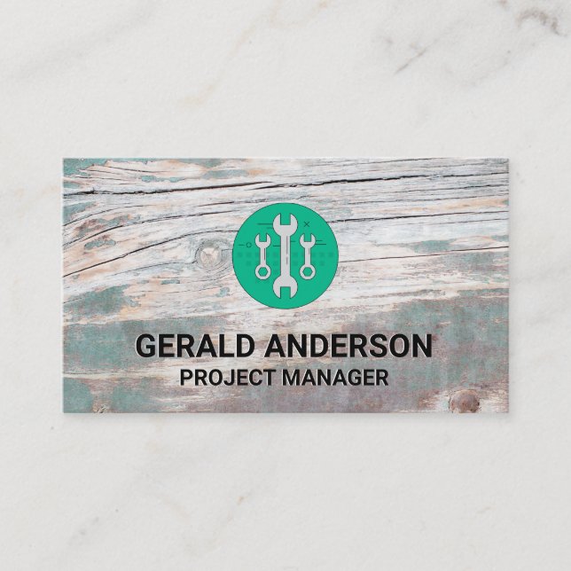 Hardware Fixing Tools | Old Wood  Business Card (Front)
