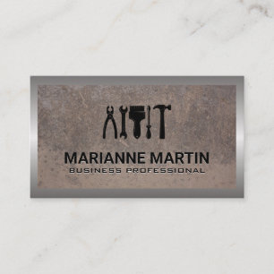 Hardware Hand Tools Metal Background Business Card