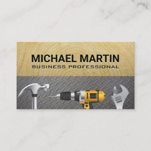 Hardware Hand Tools Steel Wood Grain Business Card