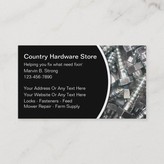 Hardware Store Business Cards (Front)