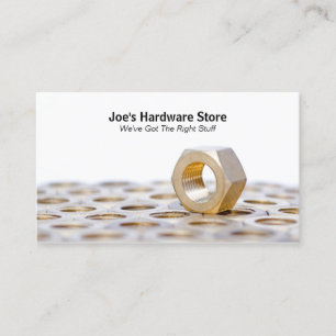 Hardware Store Nuts n Bolts Closeup Business Card