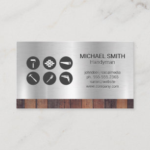 Hardware Tools Construction Builder Wood Metal Business Card