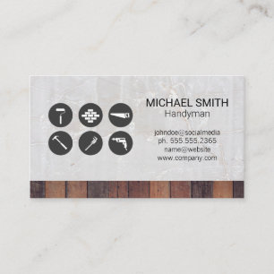 Hardware Tools Construction Marble and Wood Business Card