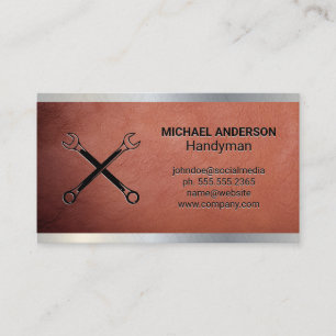 Hardware Tools Construction Metal Leather Business Card