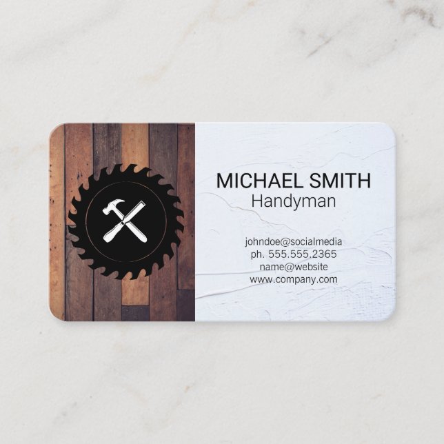 Hardware Tools | Construction | Saw | Chisel Business Card (Front)