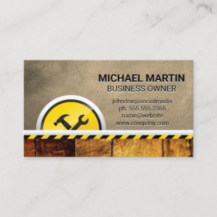 Hardware Tools Construction Wood Leather Business Card