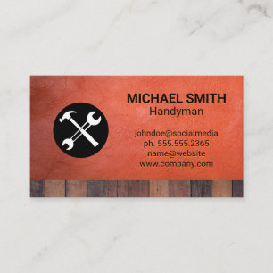Hardware Tools Construction Wood Leather Business Card