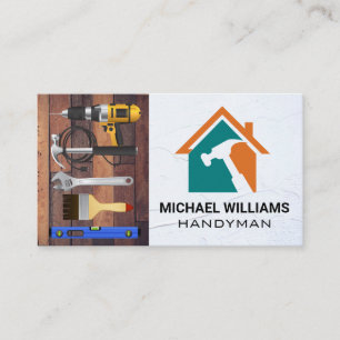 Hardware Tools   Hammer Home Repair Logo Business Card