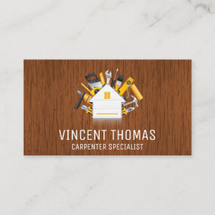 Hardware Tools   Home Wood Grain Business Card