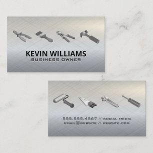 Hardware Tools Metallic Texture Business Card