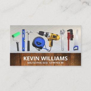 Hardware Tools   Metallic Wood Business Card