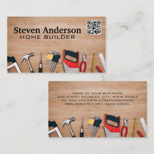 Hardware Tools on Table   QR Code Business Card