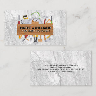 Hardware Tools Set Wood Rock Texture Appointment Card