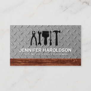 Hardware Tools   Steel Metal and Wood Business Card