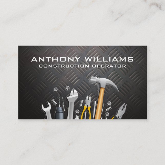 Hardware Tools |  Steel Pattern Business Card (Front)