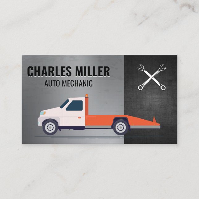 Hardware Tools | Tow Truck Vehicle Business Card (Front)