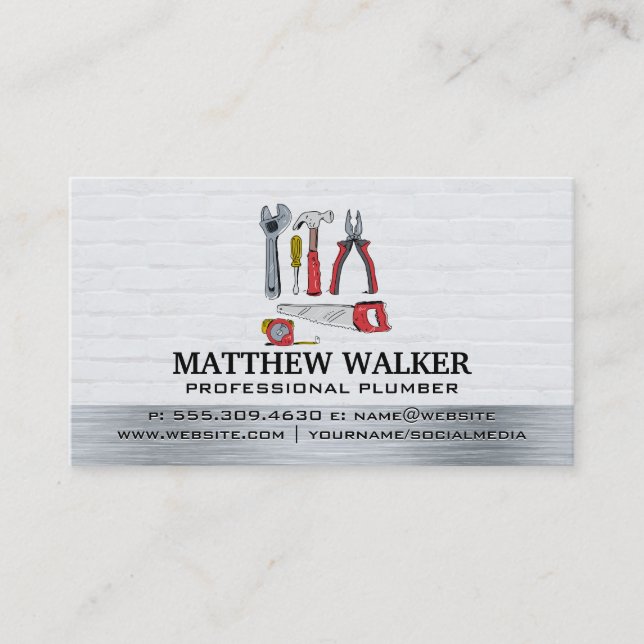Hardware Tools | Vocation Trade School Business Card (Front)