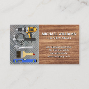 Hardware Tools Wood and Metal Business Card
