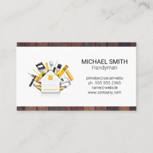 Hardware Tools Wooden BoardConstruction Builder Business Card