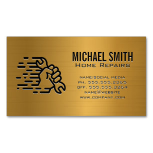 Hardware Tools   Wrench in Hand Magnetic Business Card