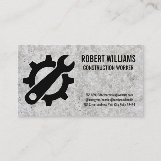 Hardware Wrench Gear | Concrete Appointment Card (Front)