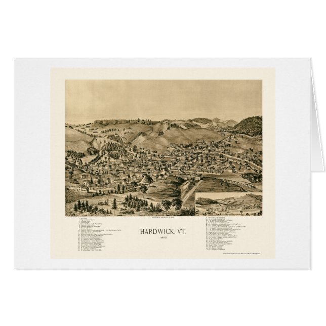 Hardwick, carte panoramique de VT - 1892 (Devant horizontal)