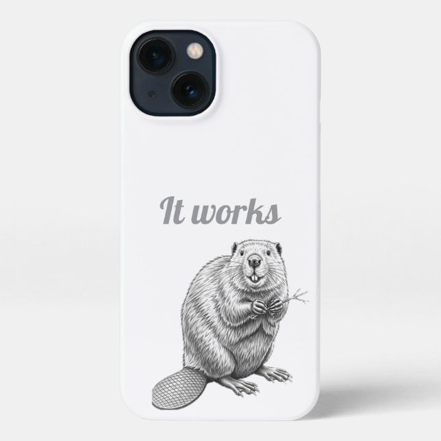 Hardworking Beaver Sketch Phone Case (Back)