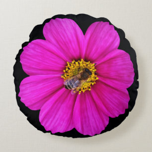 hardworking bee round pillow