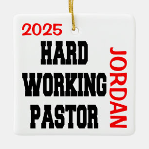 Hardworking Pastor Ceramic Ornament