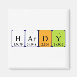 Hardy periodic table name magnet