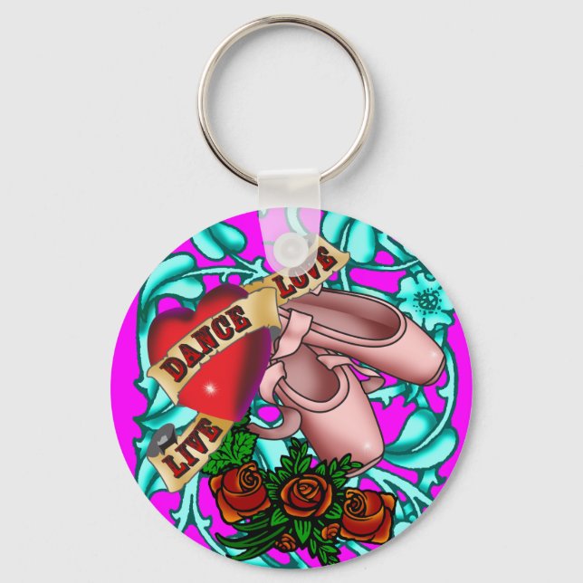 hardy_skater_vine, hardy_dance_toeshoes, hardy_... keychain (Front)