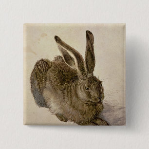Hare, 1502 2 inch square button