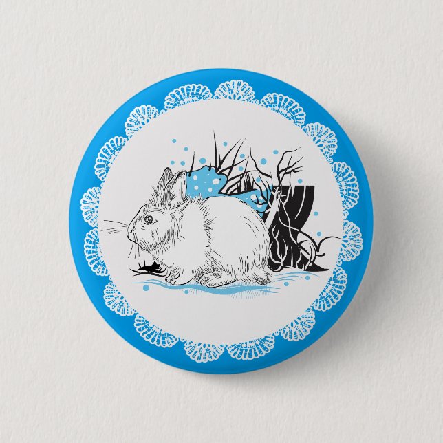 Hare 2 Inch Round Button (Front)