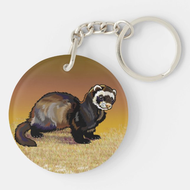 hare and ferret keychain (Back)