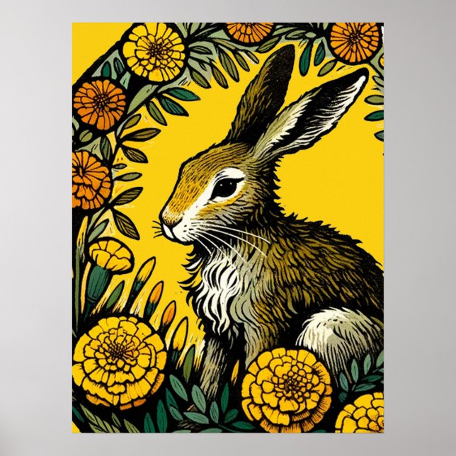 Hare and Marigolds                                 Poster (Front)