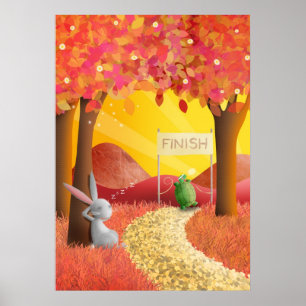 Hare and tortoise 2 - poster print