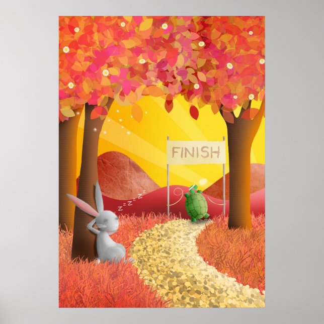 Hare and tortoise 2 - poster print (Front)