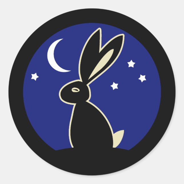 Hare at Twilight Classic Round Sticker (Front)
