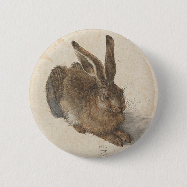 Hare by Albrecht Durer 2 Inch Round Button (Front)