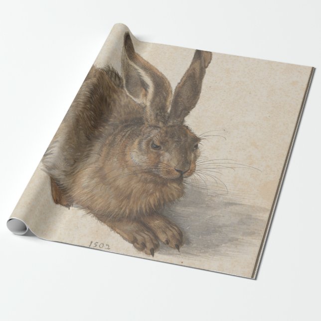 Hare (by Albrecht Dürer) Wrapping Paper (Unrolled)