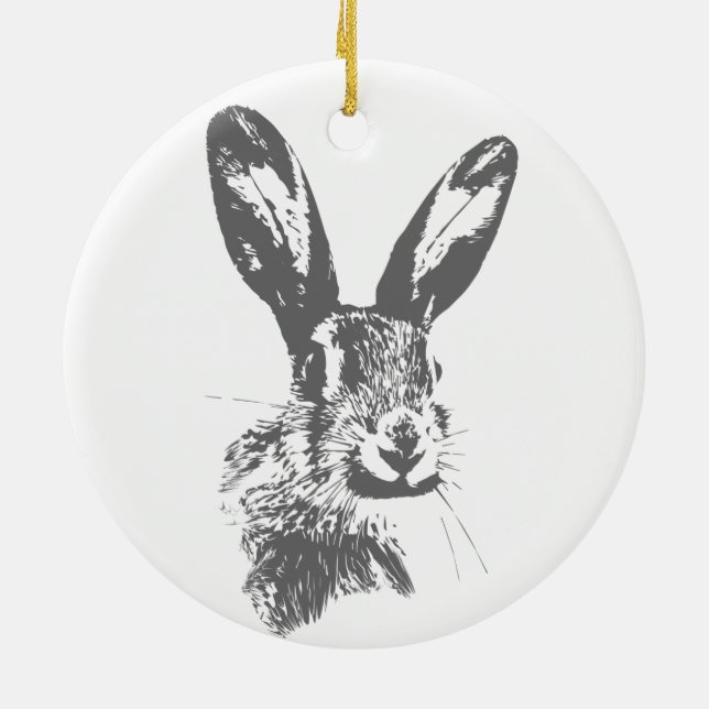 Hare Ceramic Ornament (Back)