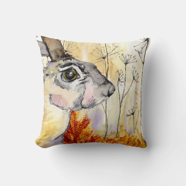 Hare cushion (a390) (Front)