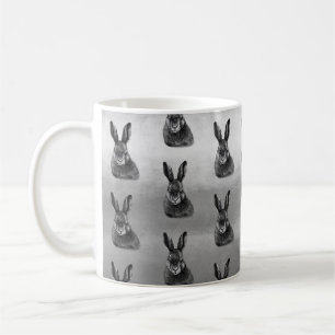 Hare drawing black and white  coffee mug