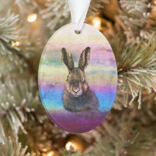 Hare drawing ornament