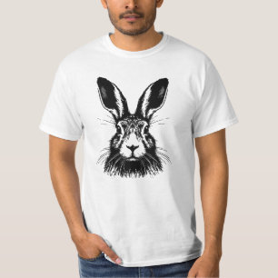 Hare Face Line Art Illustration T-Shirt