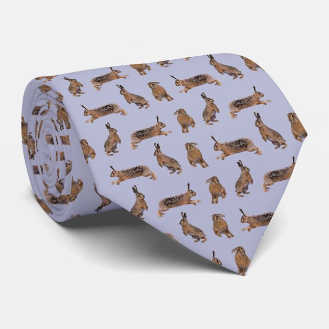 Hare Frenzy Tie Double Sided Print (Lilac) (Rolled)