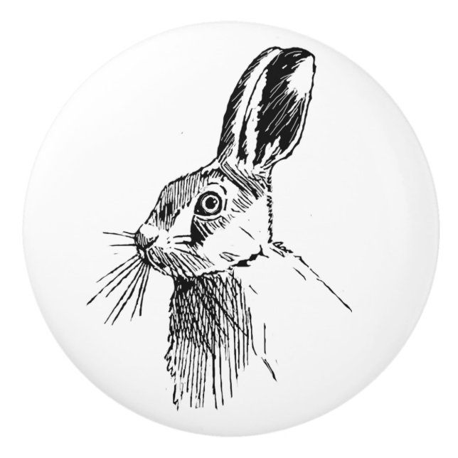 Hare illustrated knob (Front)